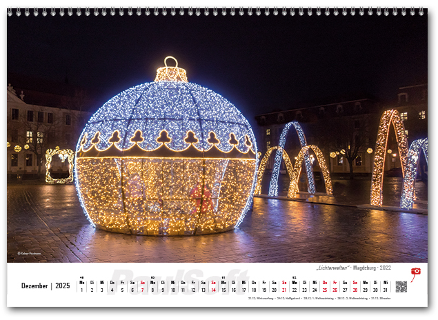 Kalenderbild Dezember 2025 'Lichterwelten - Magdeburg - 2022'