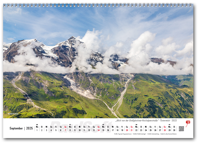 Kalenderbild September 2025 'Blick von der Großglockner-Hochalpenstraße - Österreich - 2023'